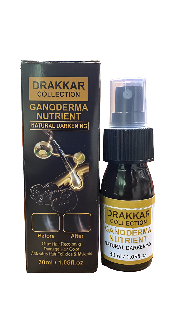 Drakkar Spray For Hair, Organic Ganoderma, Inverted Essence For Grey Hair, Darkens Your Hair Naturally Without Damaging (30ml) For Men Women